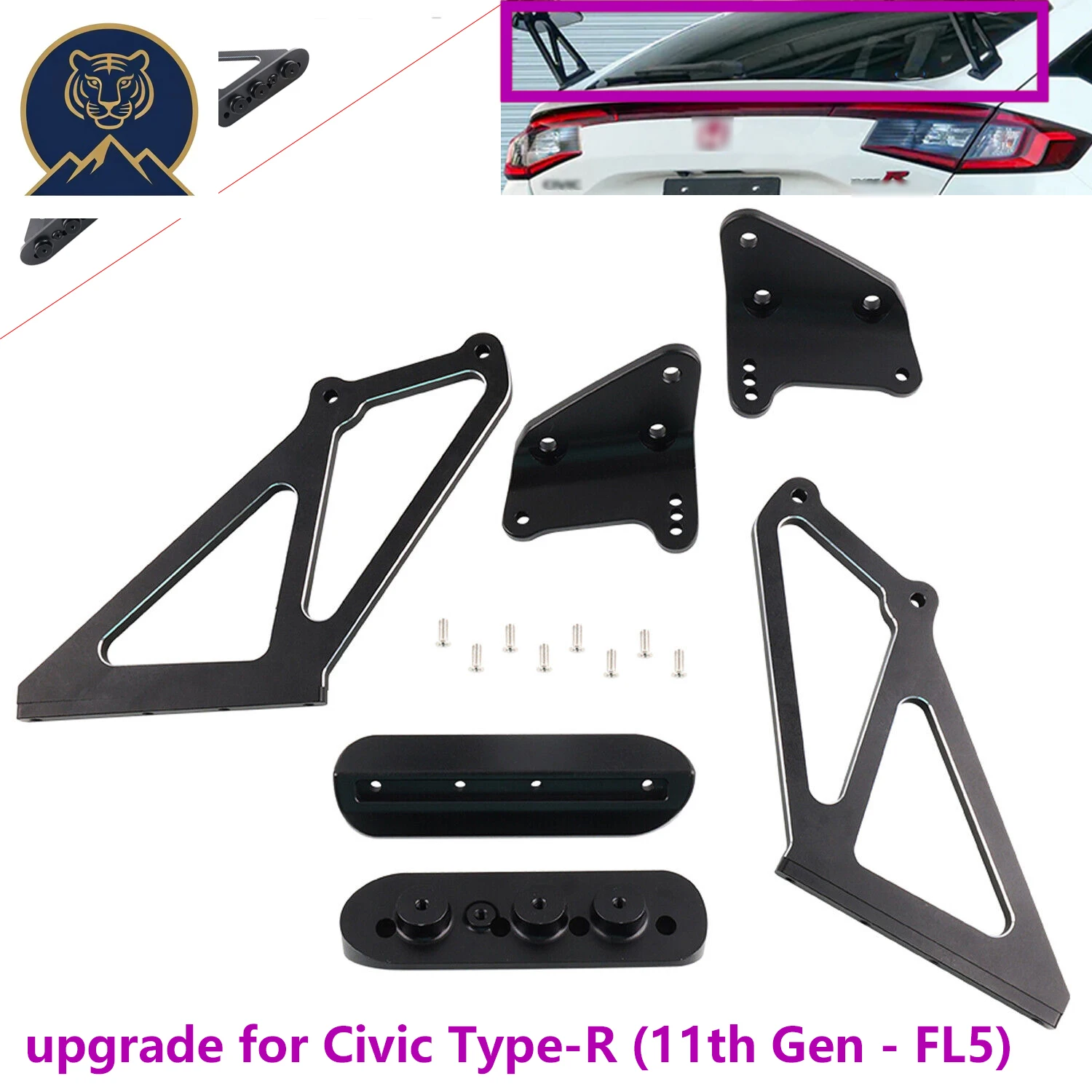 Performance Styling Rear High Mount Wing Bracket Stay Kit – For 2023-2025 Honda Civic Type R FL5