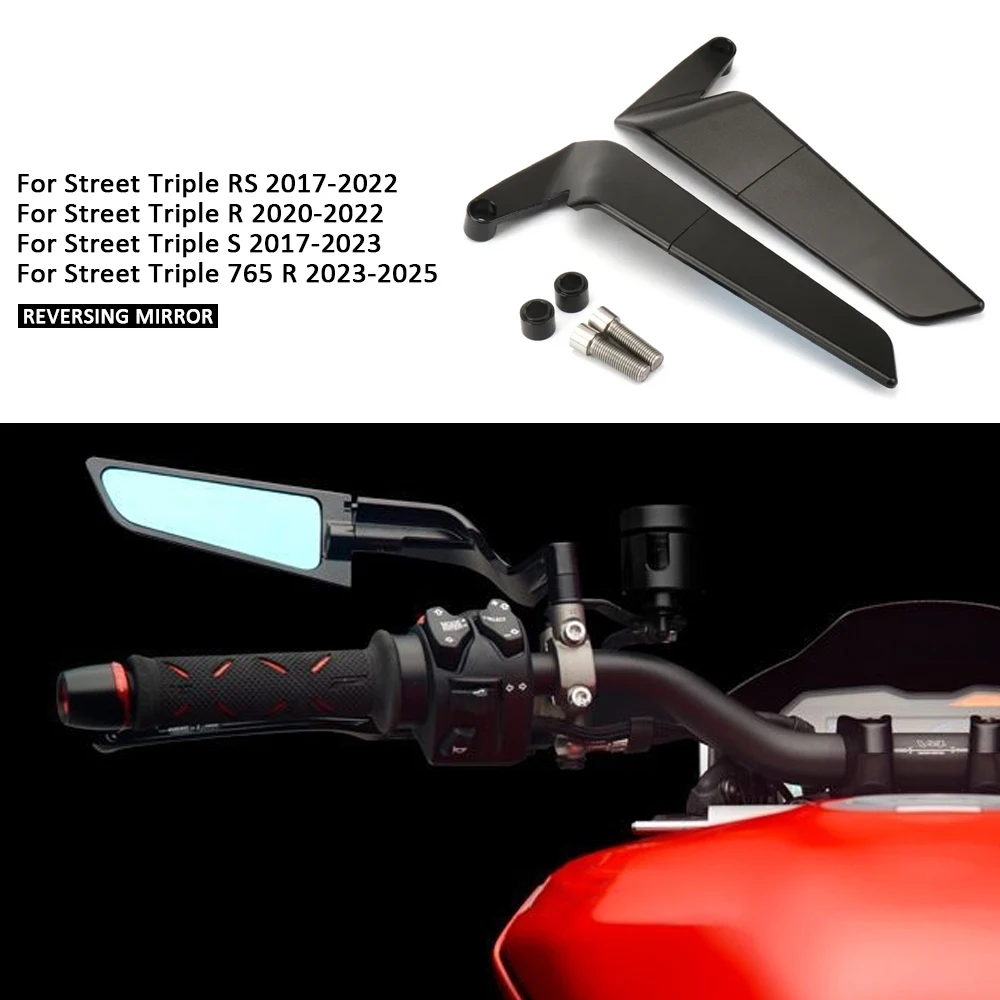 

New Motorcycle Accessories For Street Triple RS S R Side-Mirror Wind Wing Side Rearview Reversing Mirror For Street Triple 765 R