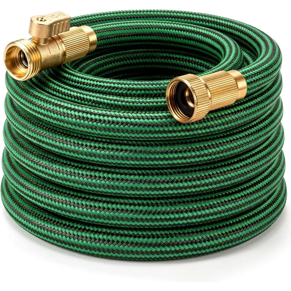 Heavy-Duty 25ft Kink-Resistant Flexible Garden Hose with Durable Fabric Cover and Leak-Proof Fittings