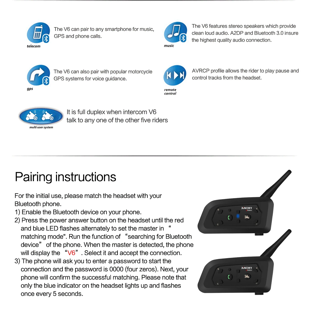 XINOWY V6C 1200M الحكم سماعات الاتصال الداخلي 2-6 مجموعة الاتصالات بلوتوث بين كرة القدم كرة القدم كرة القدم الحكم #6