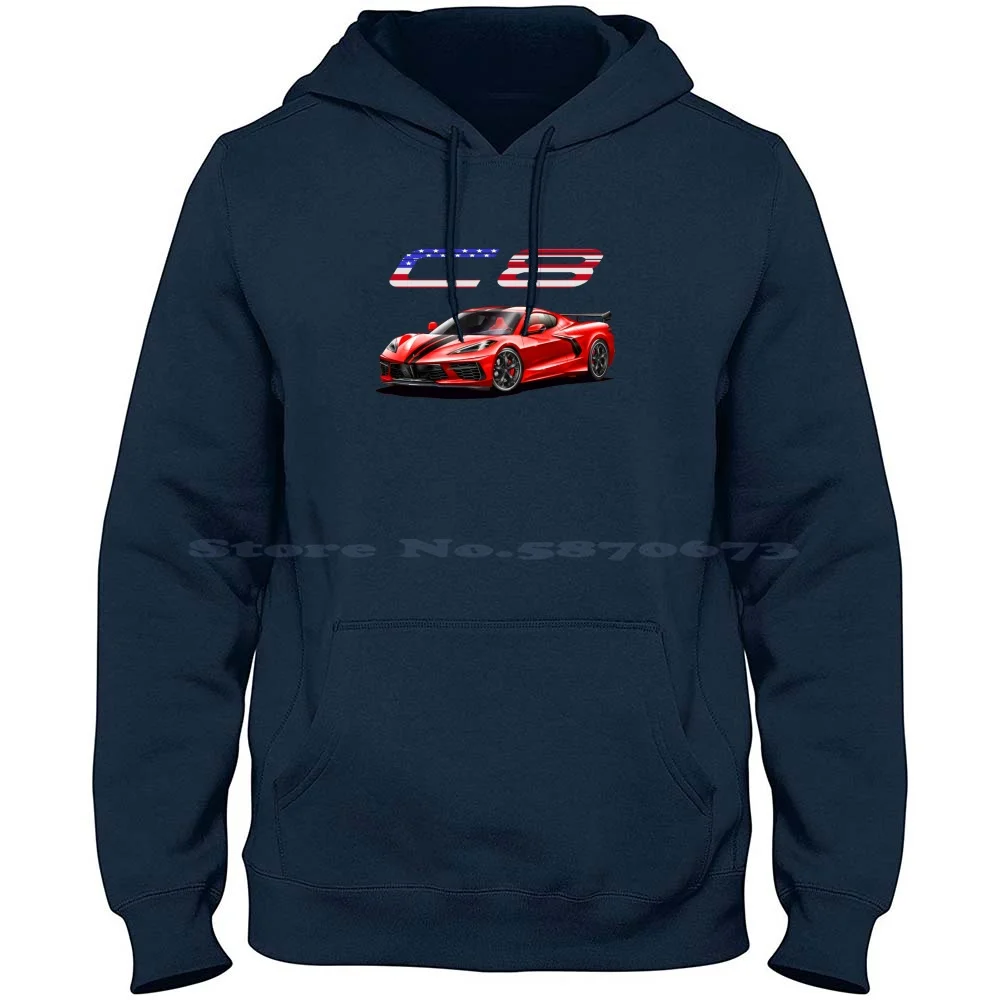 Usa Red Mid Engine C8 Owner Gift 100% Cotton Hoodie Z06 C8 Stingray Zr1 C8 Stingray C7 Mid Engine