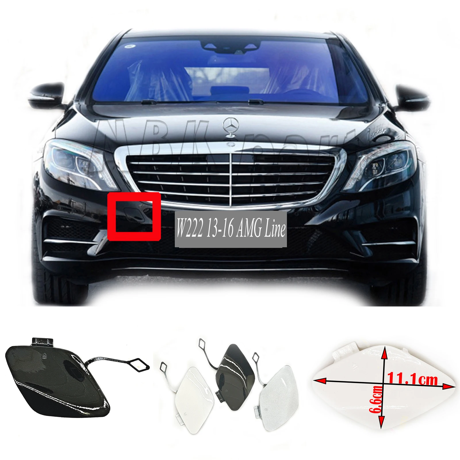

A2228850023 Fit 14-17 Mercedes-Benz S-Class W222 300 350 400 450 500 600 4Matic AMG/Sport Front Tow Cover