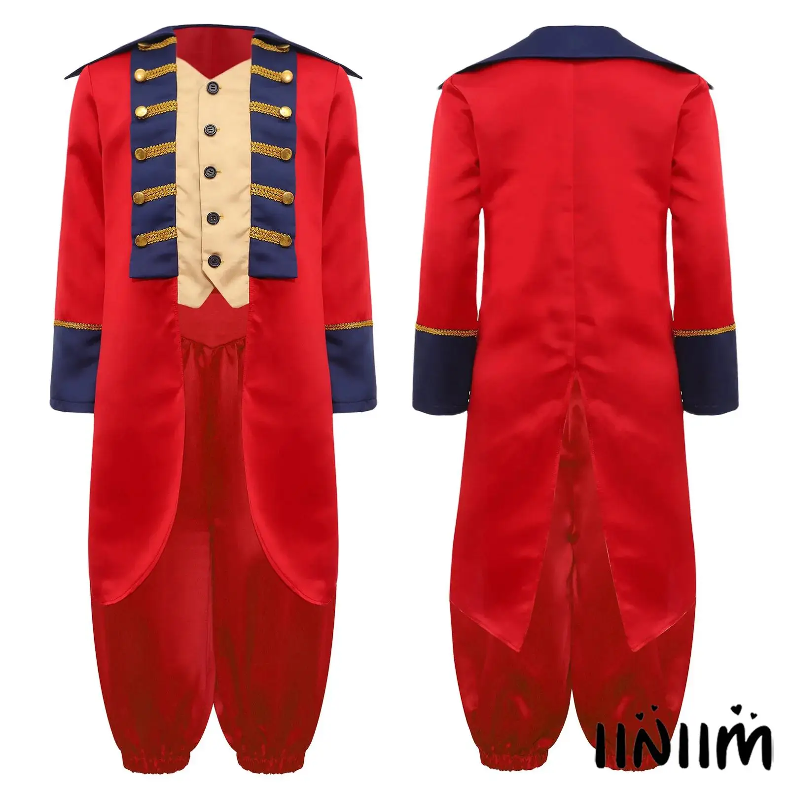 

Premium Colonial Tailcoat Set for Kids Boys And Girls Breathable Fabric with Comfort Fit Design for School Events Plays Cosplay