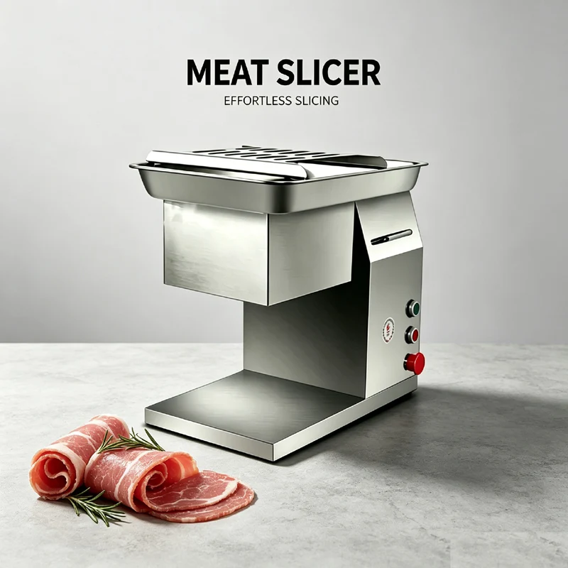 Vertical Tabletop Automatic Meat Cutter For Pork Beef Fish Chicken Breast With Lid‑Open Auto Power‑Off Function Meat Slicer