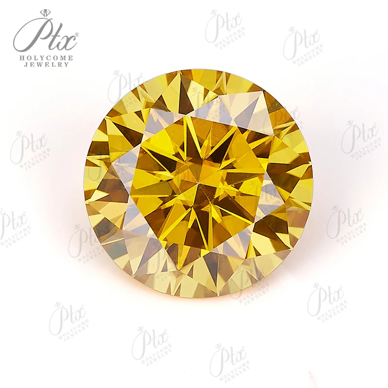 

Golden Yellow Brilliant Round Cut 5-9mm Loose Moissanite Stones VVS1 Diamond Gemstone GRA Certificate Jewelry Making Charms