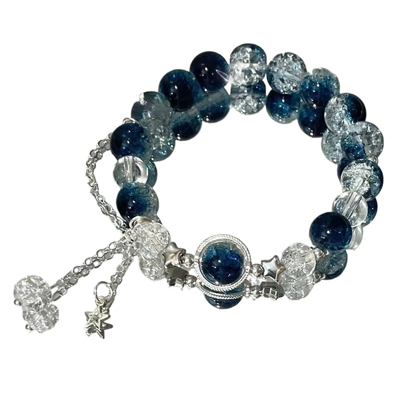Goth Harajuku Cute Y2k Handmade Aesthetic Space Star Charm Beads Bracelet For Women Girl Vintage Grunge 2000s Accessories image 5