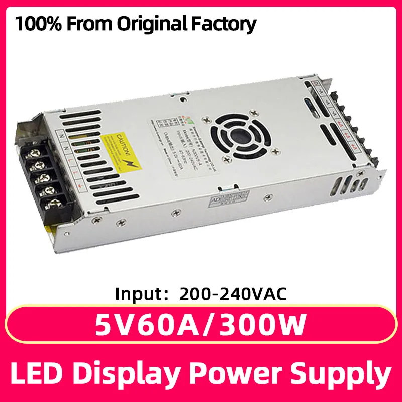 N300V5-A Full Color RGB Module LED Display Power Supply 5V60A Electronic Screen Transformer Supports 200/240VAC Input