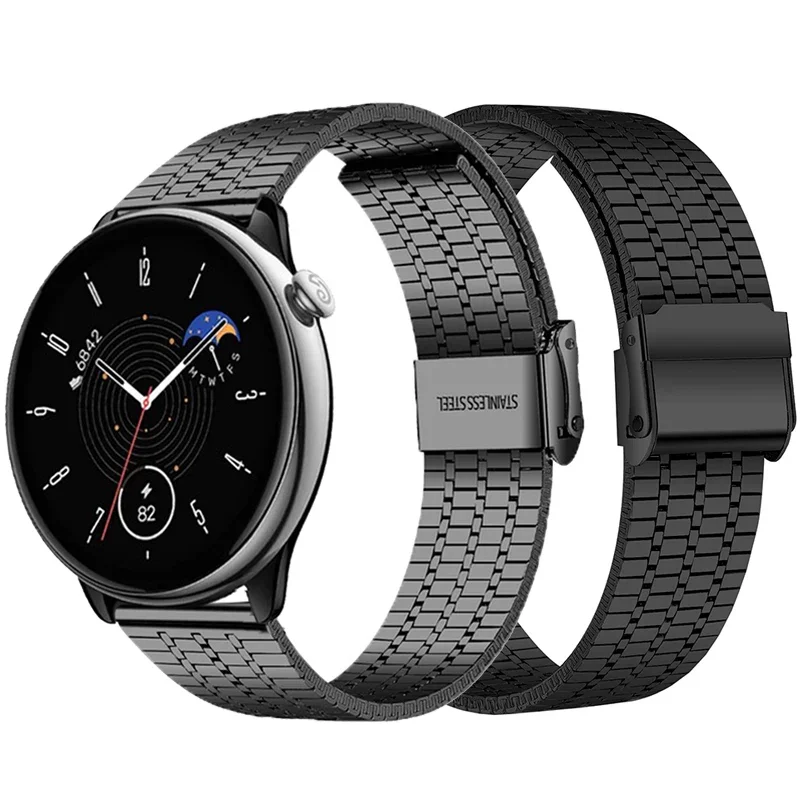 For Amazfit GTR Mini Stainless Steel Strap For Amazfit GTS 4 3 2 2E Metal Watchband For amazfit bip 3 pro Wristband Correa reloj