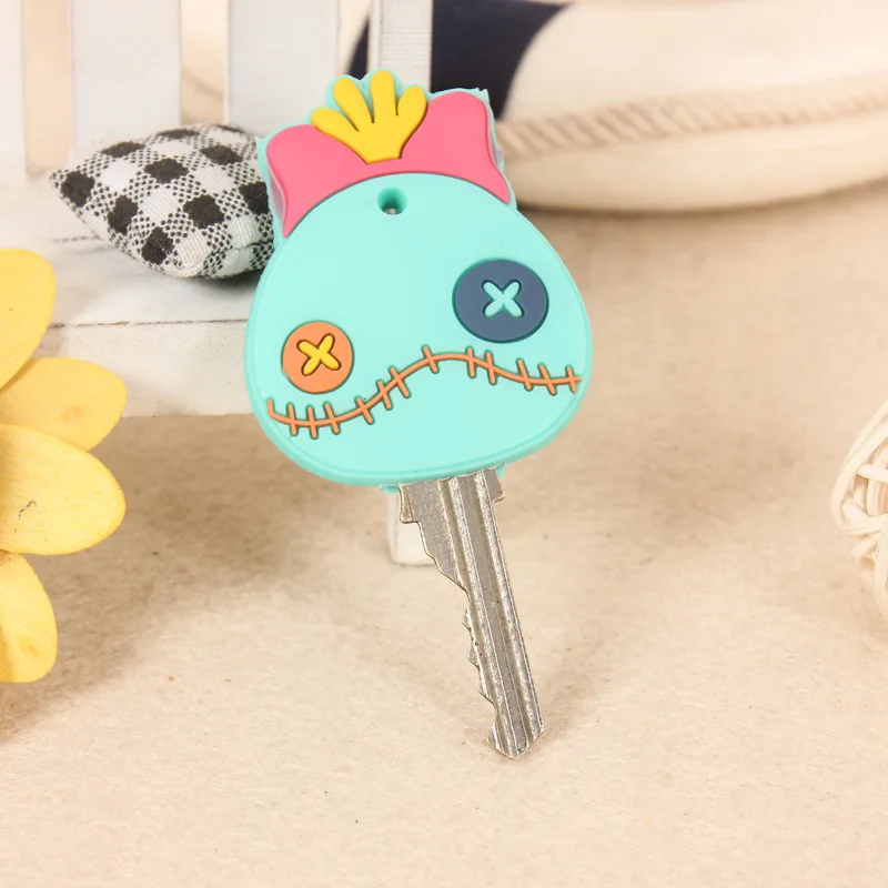 disney stitch Mickey Minnie Keychains,Key accessories, key protective covers, silicone, funny key decorations