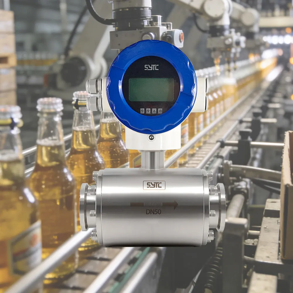 Sanitary Electromagnetic Flowmeter RS485 4-20mA Stainless Steel for Water Oil Fluid OEM Beer Juice