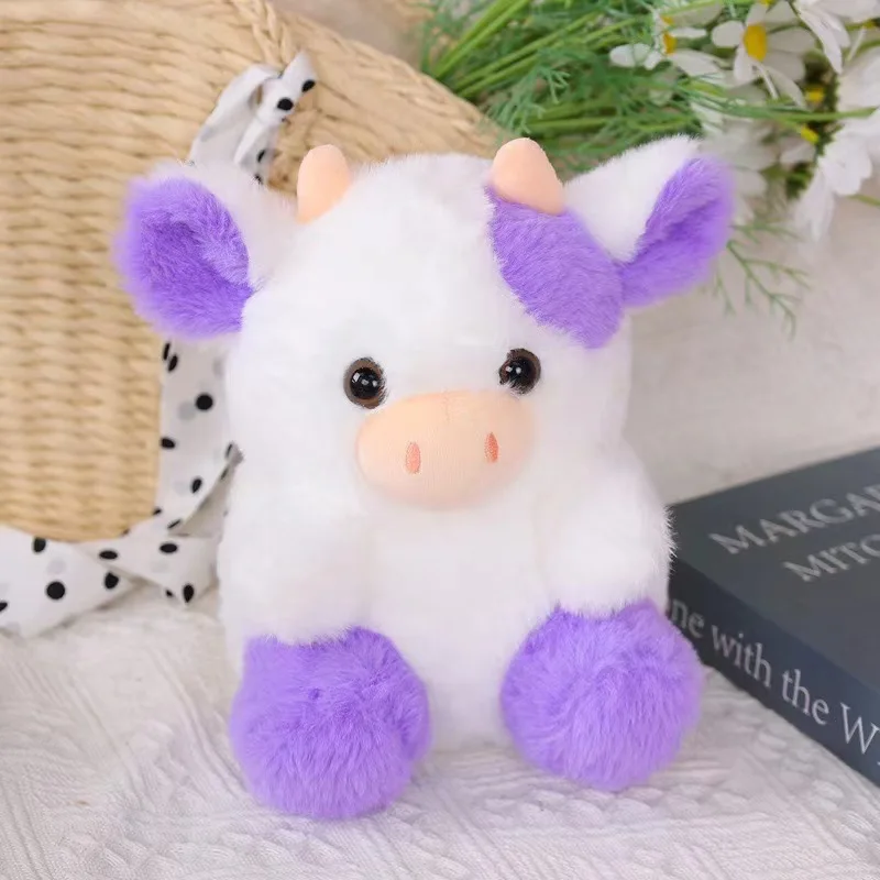 Cow Strawberry Doll Cute Cow Plush Toy Pink, Black Sitting Cow Plush as a Home Decoration Ornament for Your Girlfriend