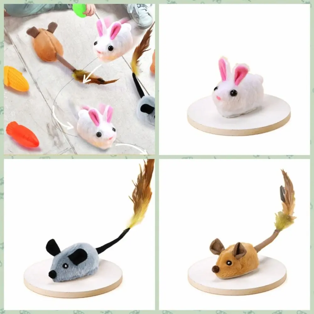 Creative Interactive Electric Mice ของเล่นแมว Feather สุ่มเดินสมาร์ทเมาส์ของเล่นจําลอง Mice Plush ของขวัญ