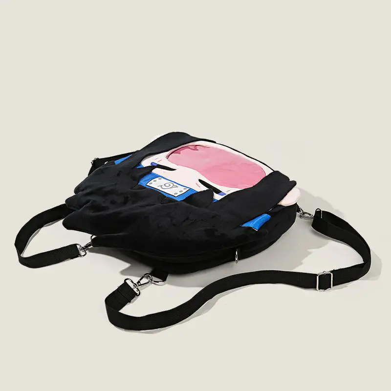Naruto Big Mouth Backpack Cartoon Uchiha Sasuke Plate Bag Large-capacity Badge Storage Anime Peripherals Girls\' Holiday Gifts