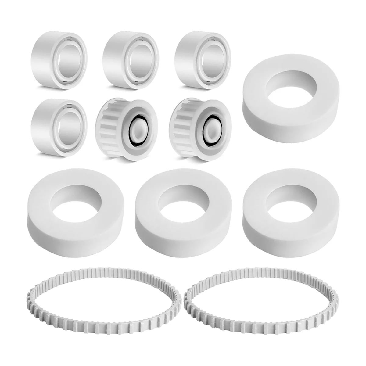 12 Pcs Pool Cleaner Accessories 4 Climbing Rings Replacement Compatible with 6101611 R4 2 Guide Wheels for Dolphin