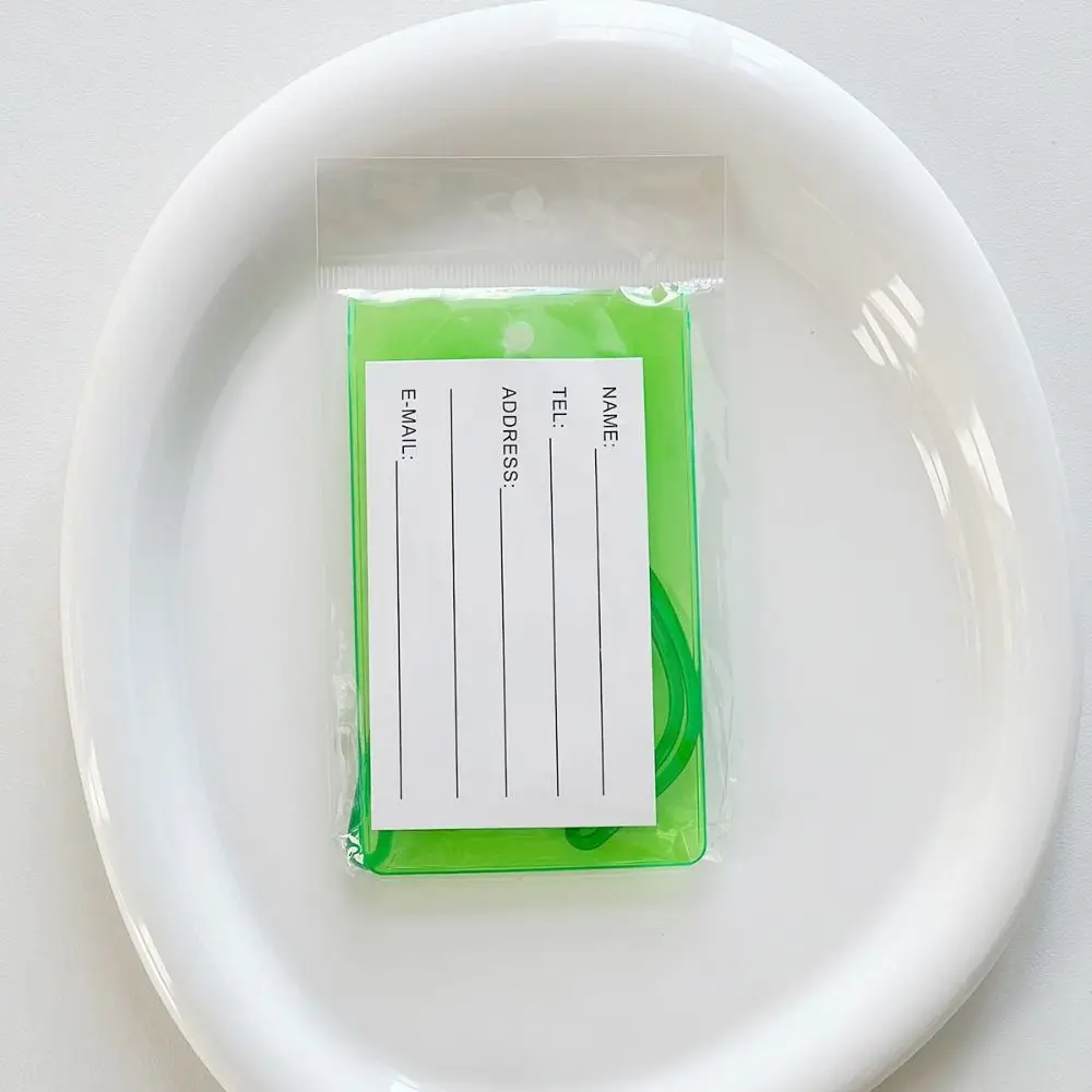 

Флуоресцентная багажная бирка из ПВХ, информационная карта для посадочного талона, адресная этикетка, бирка для авиаперевозок, именные бирки для багажа, женские.