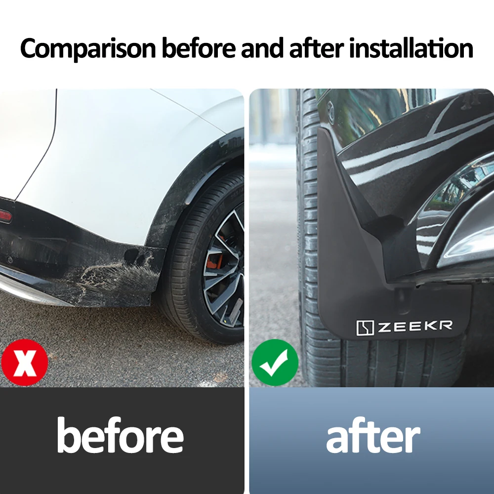 4 Pcs For Zeekr 7X 2024 2025 Special Mudguard Exterior Modification Accessories Tire Plastic Guard Protective Car Paint