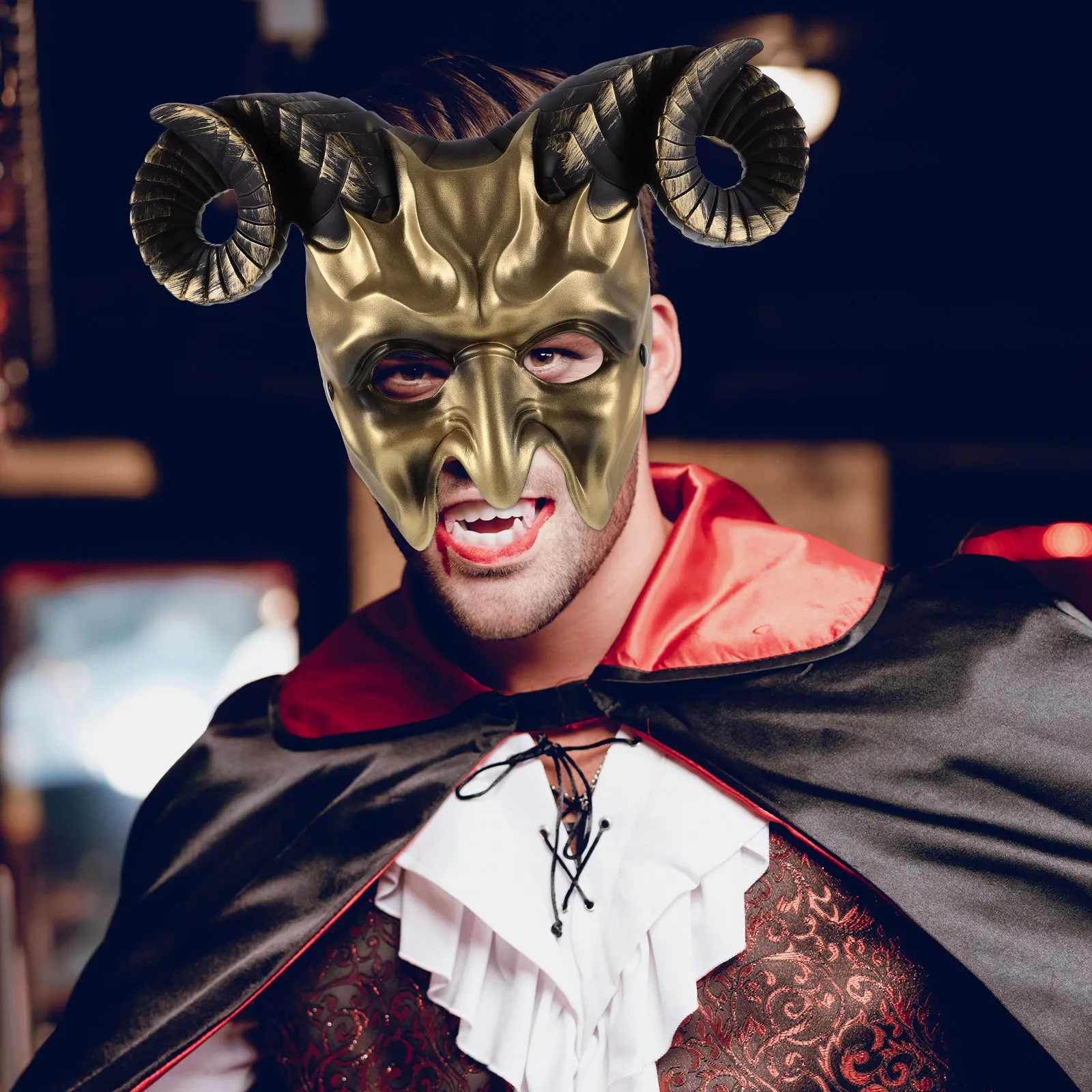 bear-themed-ox-horn-masquerade-mask-halloween-party-prop-elastic-adjustable-pu-face-cover-for-carnival-cosplay-festival-decor