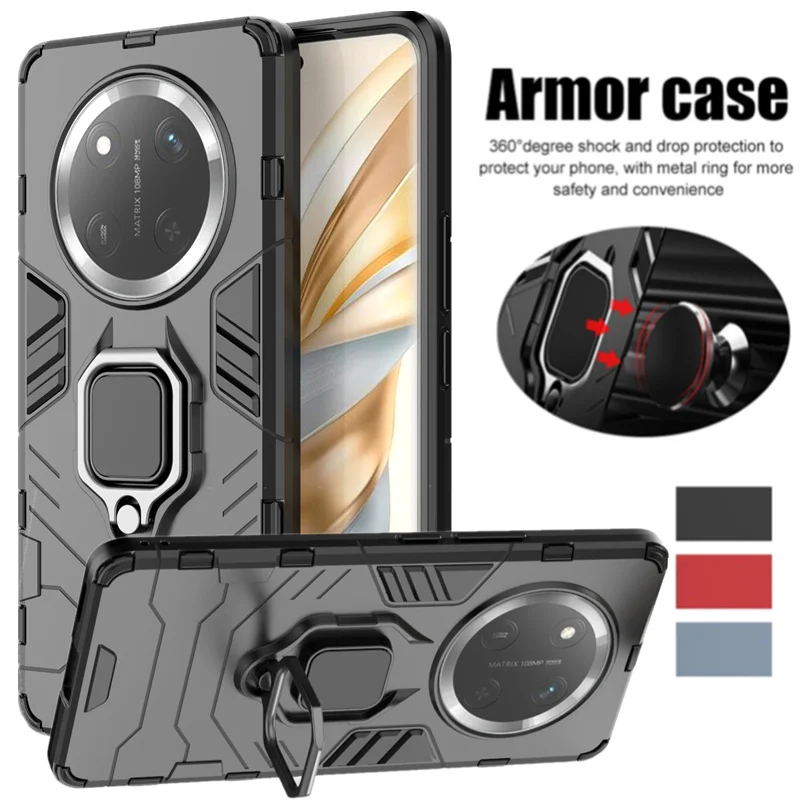 Kickstand Case For Honor X9c Smart X9b Magic 7 Lite Cover With Ring Stand Magnetic Bracket Shell Fundas Coque