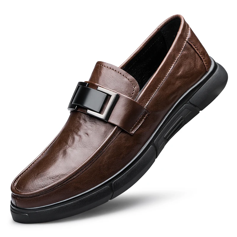 Spring New Fashion Luxury Brand Low Heel Loafer Men Luxury Male Casual Wedding Best Man Footwear Man Shoes Leather Mens Moccasin