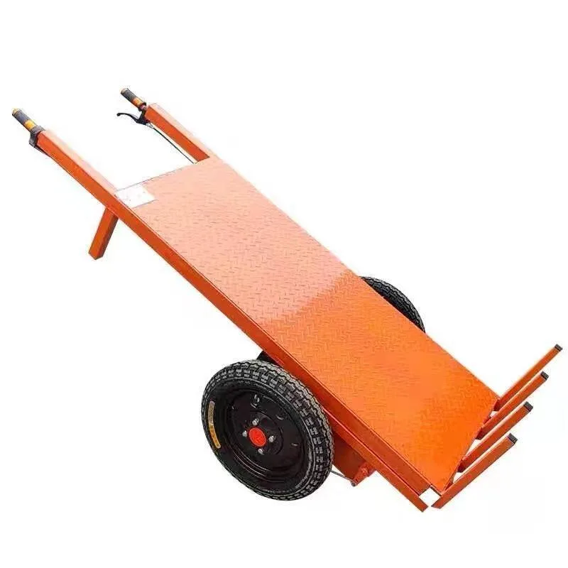 Electric Hand Push Two Wheel Brick Cart Cement Dump Cart Construction Elevator Access Flatbed Material Transport Cart