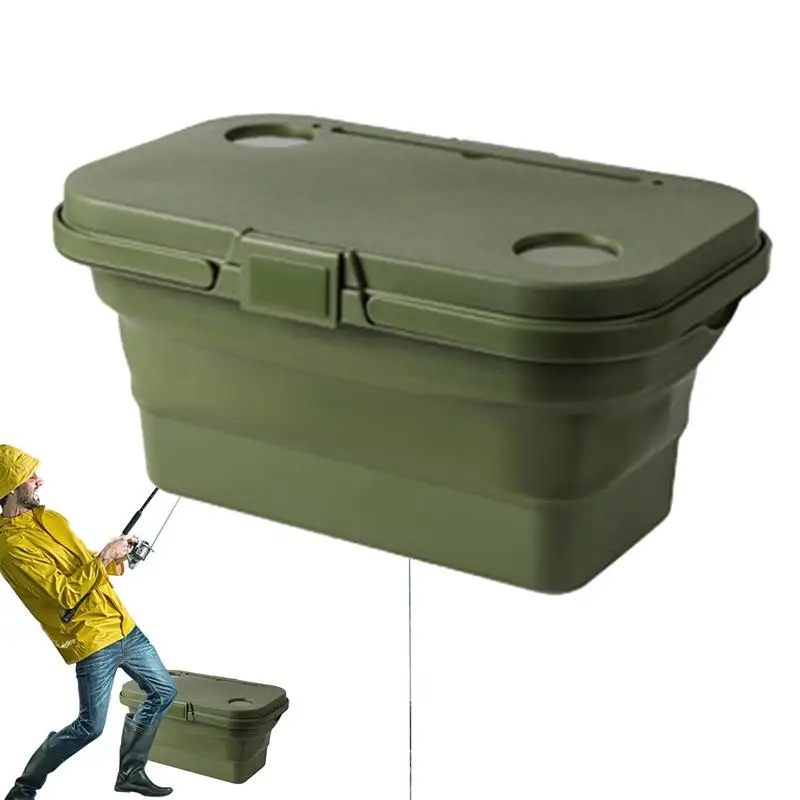 

Camping Box Organizer Built-in Table Foldable Leakproof Camping Box Storage Multifunctional Large Capacity Storage Containers