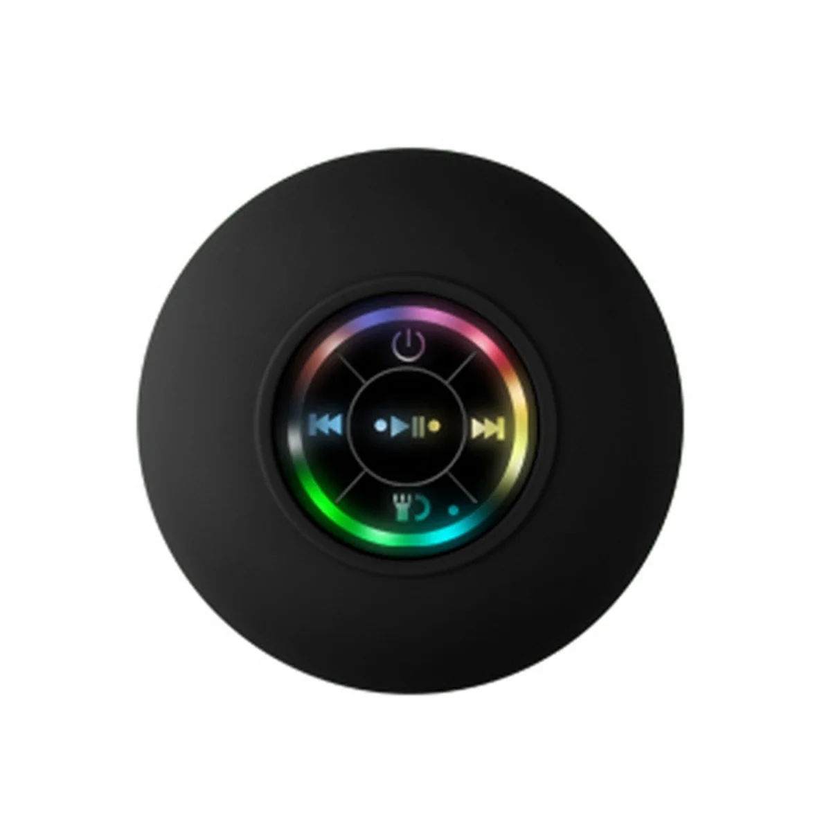 Mini głośnik Bluetooth Wodoodporny głośnik łazienkowy Audio Bezprzewodowe głośniki prysznicowe Światło RGB Głośnik z przyssawką Bluetooth, czarny