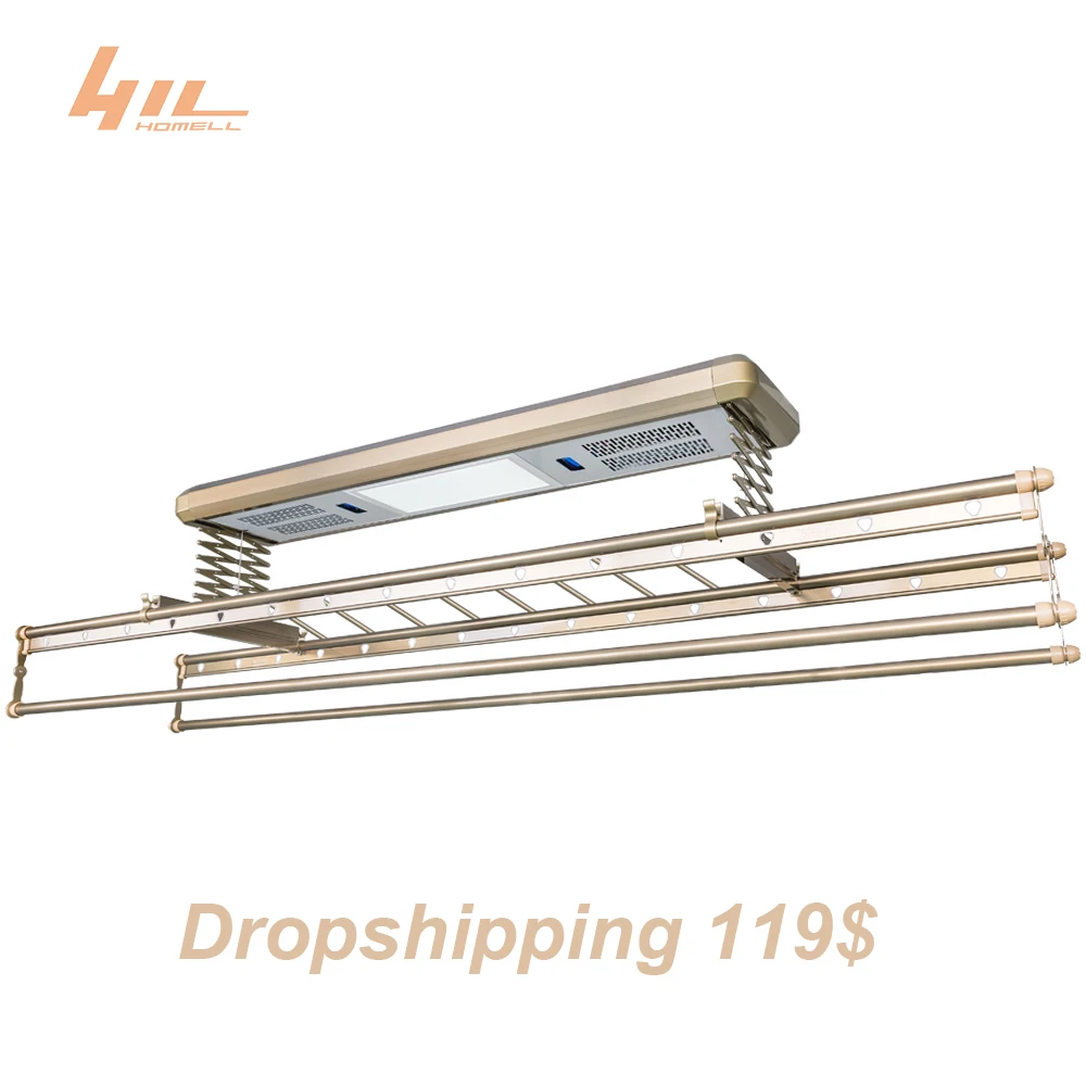 2021 Hot sale Retractable Balcony Lifting Clothes Hanger Rack Laundry Automatic Clothes Hanger Dryer Rack