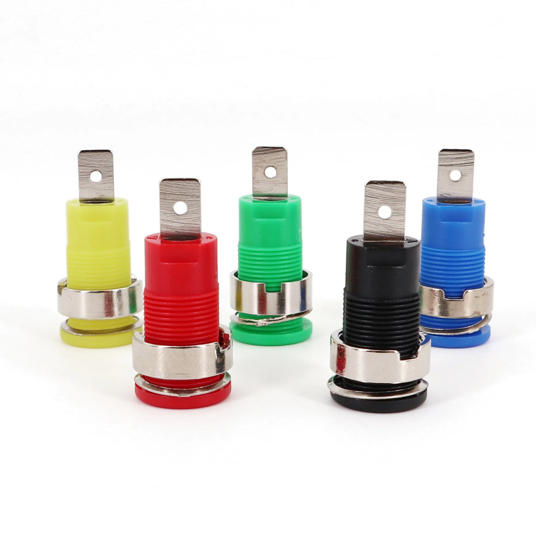 10Pcs Nylon Insulated 4mm Banana Female Socket Panel Mount Safety Test Jack Connector