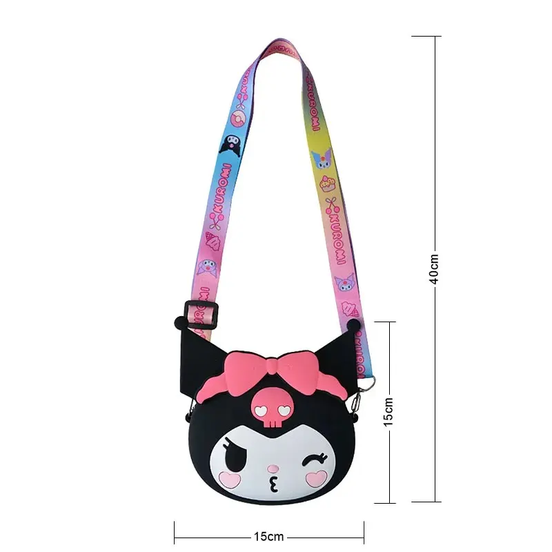 Torba na ramię Kawaii Sanrio dla dzieci Hello Kitty torba na ubrania Kuromi moja melodia silikonowa torebka torby Crossbody na prezent dla dzieci