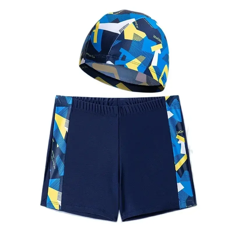 

Boys Swimwear Set Summer Swim Pants Swimming Cap and Trunks Swimsuit Set Swim Wear Shorts Cartoon Printed Swimming Trunks 4-12Y