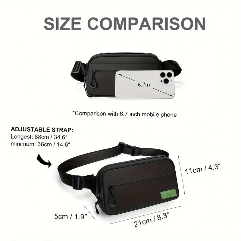 กระเป๋าคาดเอวสำหรับวิ่งแบบสปอร์ต, กระเป๋าใส่โทรศัพท์แบบแฮนด์ฟรีสำหรับใส่กุญแจและเงินสำหรับออกกำลังกายกลางแจ้ง, 1 ชิ้น