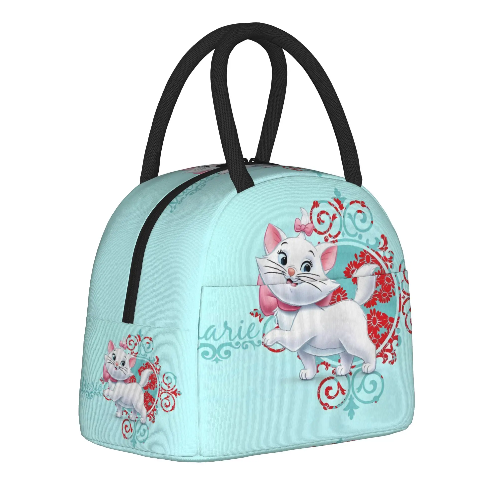 

Cartoon Marie Lunch Bag For Girls Designer Lunch Box Leisure Outdoor Picnic Cooler Bag Convenient Oxford Thermal Tote Handbags