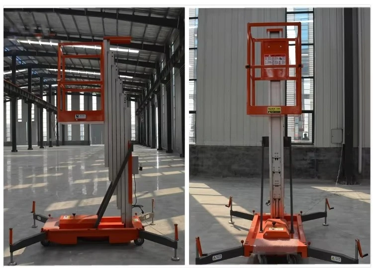 Aluminum Lift Hydraulic One Man Lift Vertical Manual Single Mast 220V