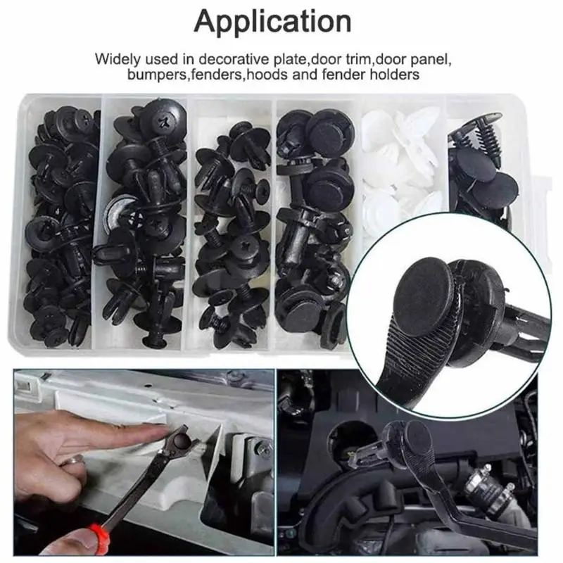 100 Stück korrosionsbeständige Auto-Stoßstangen-Befestigungsclips, Verkleidungs-Befestigungsnadeln für Türverkleidungen, Stoßstangen-Reparatur – Detail 10