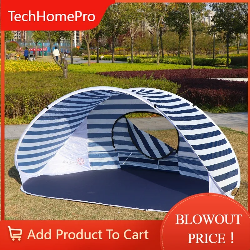 TechHPUltra-Light Portable Camping Tent Rainproof Sunscreen Quick-Open For Nature Hike Bushcraft Beach Tourist Awning