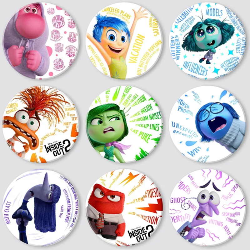 Disney Inside Out 2 Ceramic Coaster Animation Surrounding Emotional Villains Heat Insulation Mat Holiday Gifts Wholesale