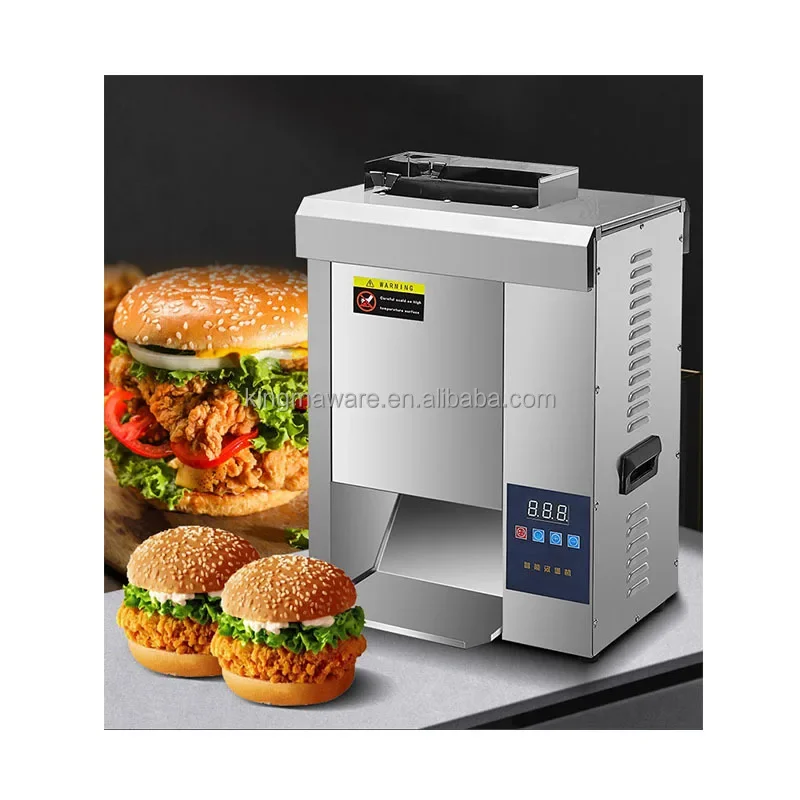 Commercial Continuous Hamburger Toaster Electric kfc burger Bun bread toaster machine