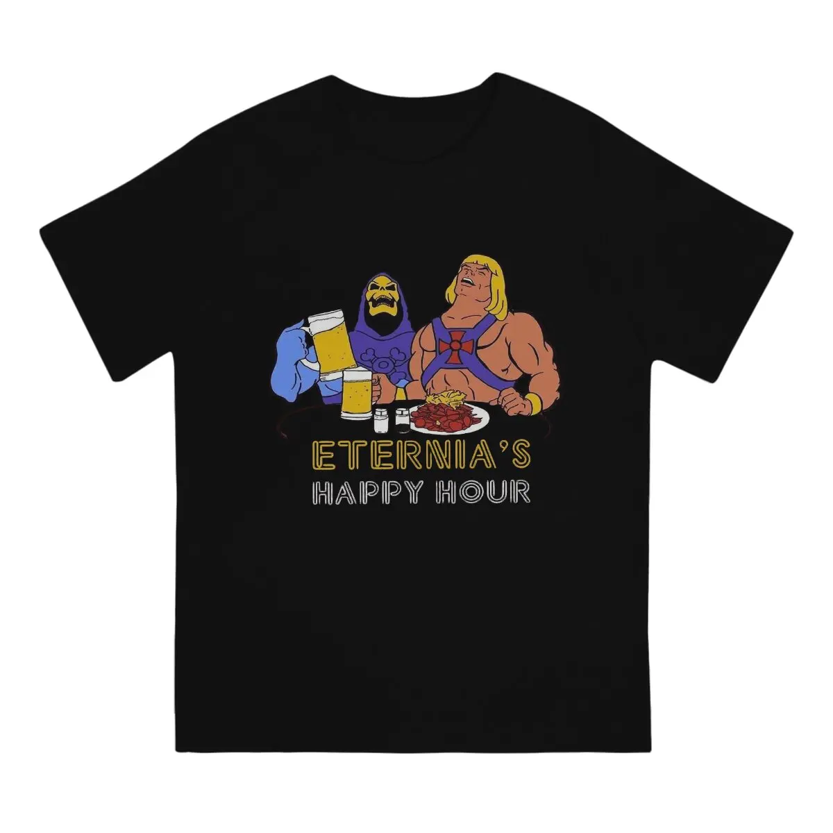 Beer Happy Hour Graphic Polyester TShirt He-Man and the Masters of the Universe Battle Cat Grayskull Anime Style Tops T Shirt