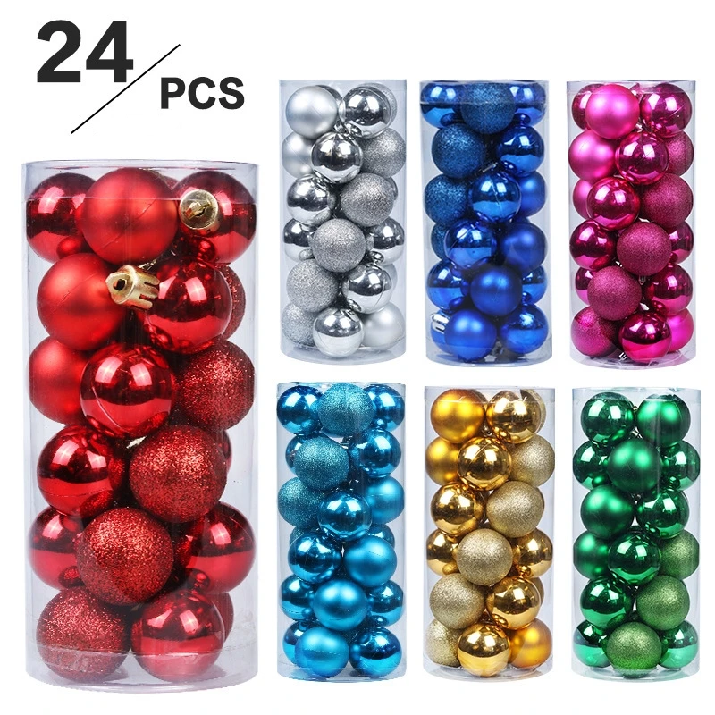 

24Pcs Christmas Balls Ornaments for Xmas Christmas Tree Pendants Shatterproof Christmas Tree Decorations Hanging Ball for Party