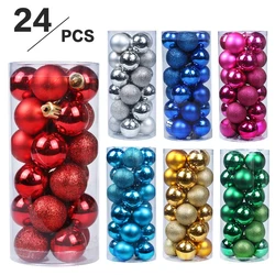 24Pcs Christmas Balls Ornaments for Xmas Christmas Tree - Shatterproof Christmas Tree Decorations Hanging Ball for Holiday Weddi