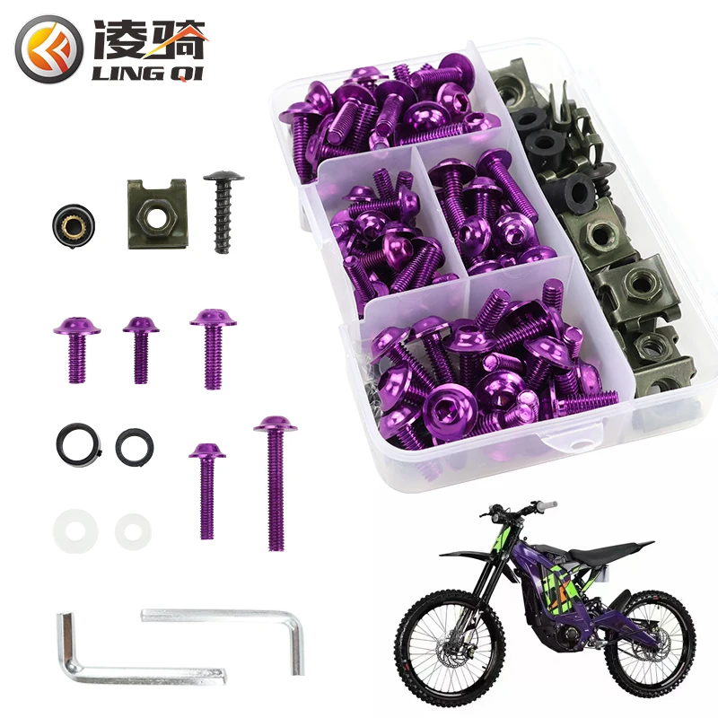 LINGQI Bodywork Fairing Safety Bolt Fastener Clip Screw Nut Kit for 50cc 70cc 90cc 110cc 125cc 150cc DIY Motocross Universal