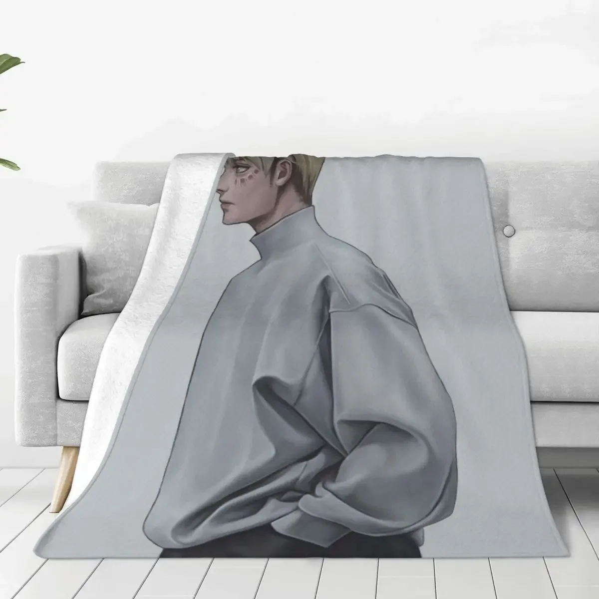 Manta con estampado de dibujos animados de Attack On Titan para bebé, funda de sofá de Anime, forro polar portátil, tiro ultrasuave para cama, colchas al aire libre