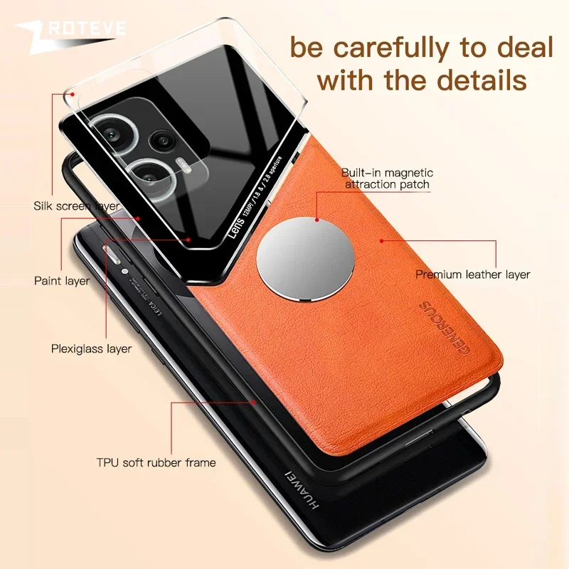 For PocoF5 Case ZROTEVE PU Leather Car Magnetic Hard PC Cover For Xiaomi Poco F6 F5 Pro Xiomi Mi Pocophone F3 F4 GT Phone Cases