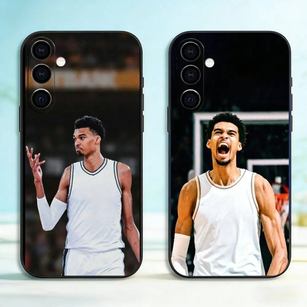 

Basketball Victor Wembanyama Phone Case Black Silicone Soft For Samsung Galaxy A73,A72,A71,A70,A53,A52,A51