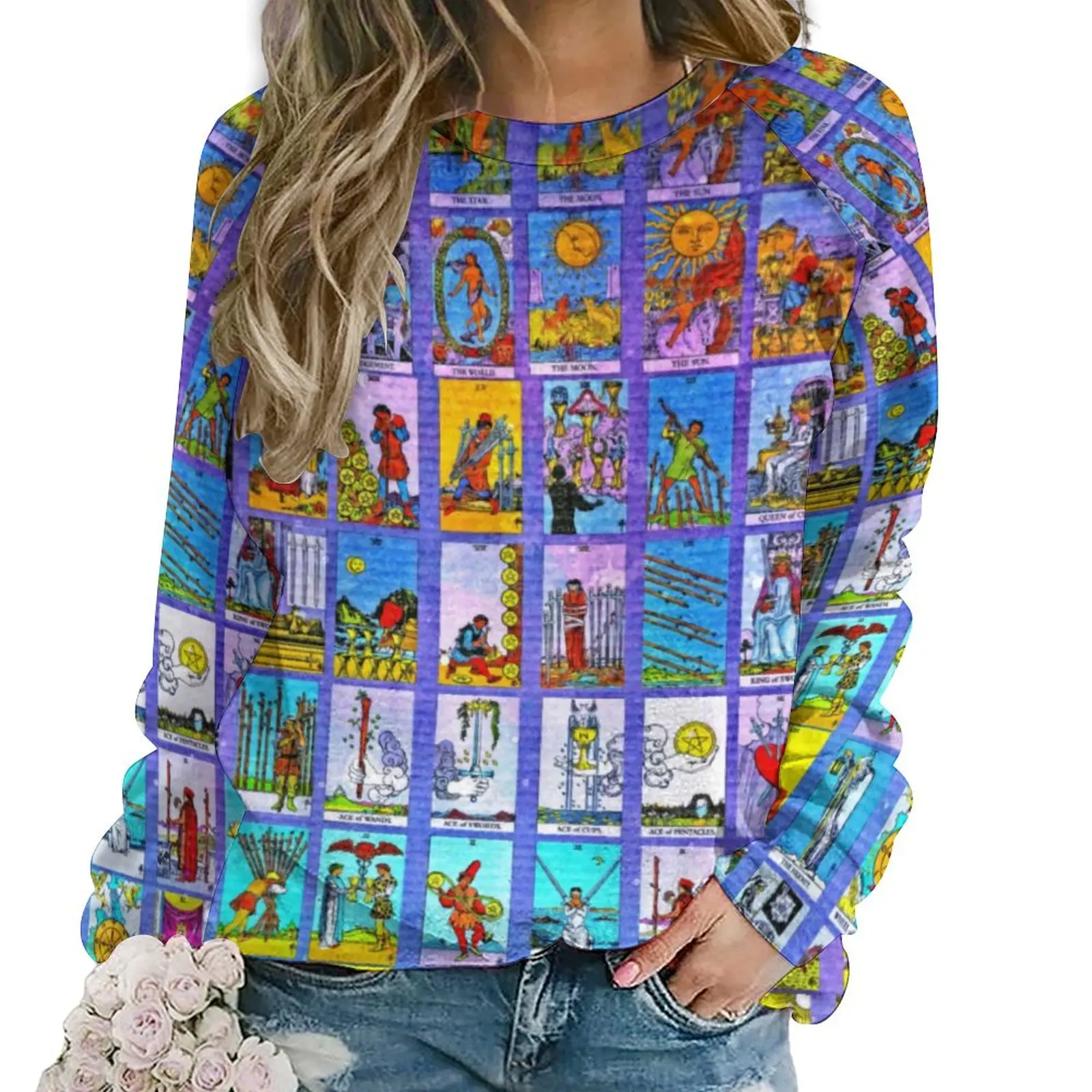 

Tarot Cards Casual Hoodies Female Major Minor Arcana Trendy Design Hoodie Autumn Long Sleeve Hip Hop Oversized Sweatshirts Gift