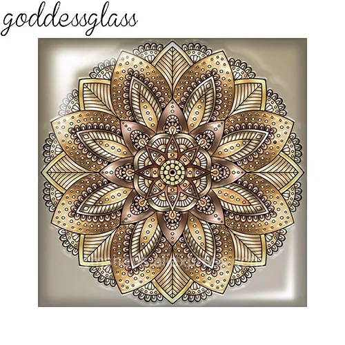 New Golden style Patterns Square 10pcs Photo 12mm/20mm/25mm/30mm photo glass cabochon flat back Making findings