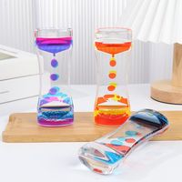 Double Color Oil Leak Hourglass Toys  Liquid Timer Dynamic Oil Drop Beautiful Waist Crafts Ornaments Home Decoration Gifts