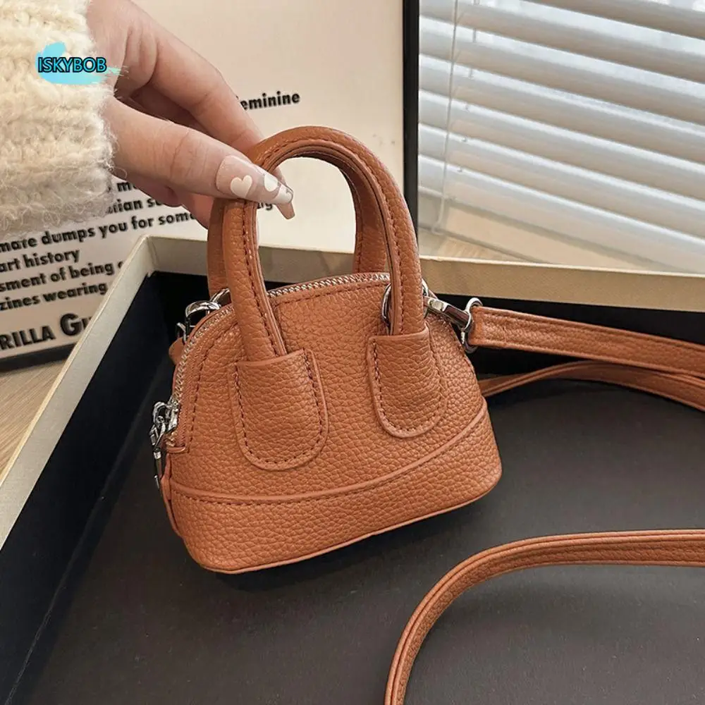 

Versatile Korean Style Mini Crossbody Bag PU Leather Pure Color Small Sling Bag Handbag All-match Shell Bag Girls
