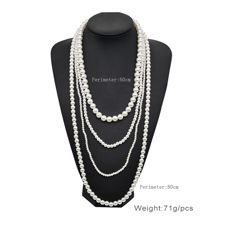 Multilayer Imitation Pearl Necklace For Women Long Sweater Chain Accessories Party Jewelry Classic Timeless Styles Gifts 2023456