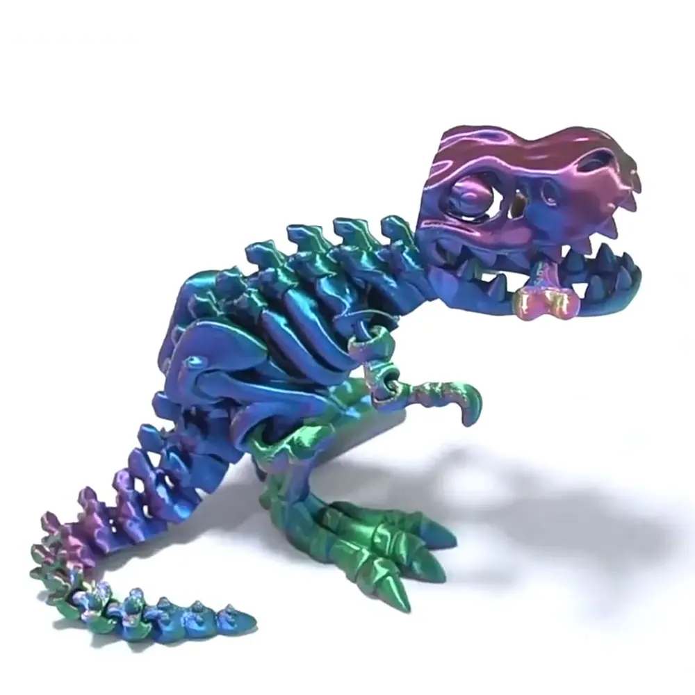 3D Printed Fidget Toy Rotatable Articulated Skeleton Tyrannosaurus Rex Skeleton Dinosaur Model Gift for Kids with for Birthdays